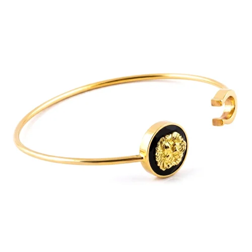 Lion Collection: Black, Yellow Gold Bangle